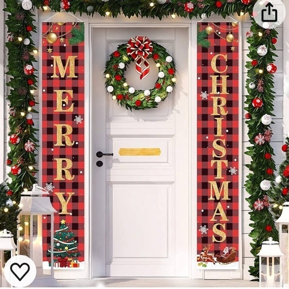 Other - NEW Christmas Decorations Merry Christmas Banner Decor Porch Sign, Porch Banner